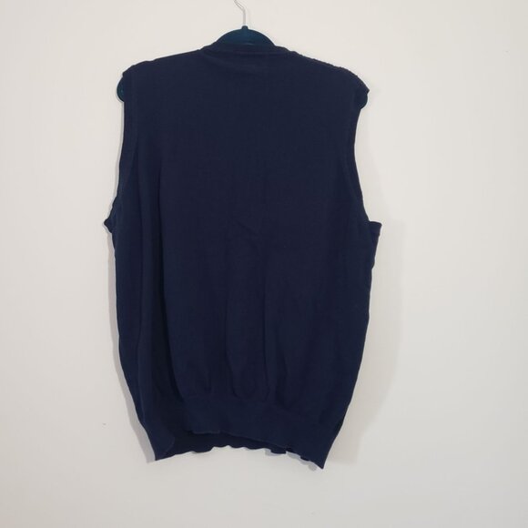 Eddie Bauer Vintage 90s Mens Sweater Vest Size‎ L Cotton Preppy Academia Career - Picture 2 of 8